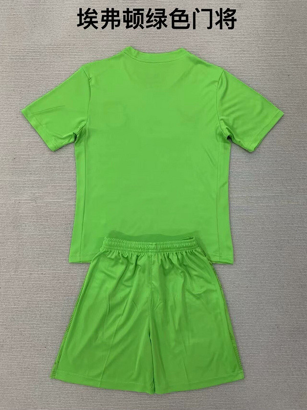 Youth Uniform Kids Kit Everton 2024-2025 Green Goalkeeper Soccer Jersey Shorts Child Football Set