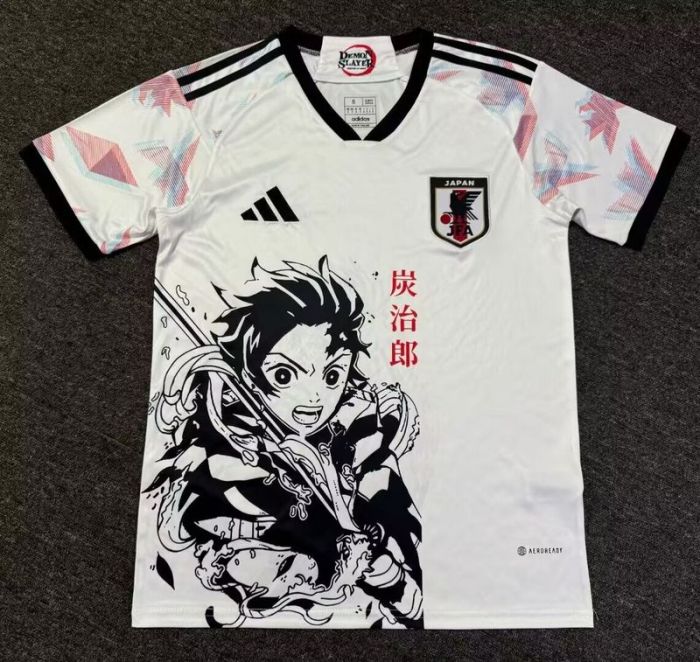 Fan Version Japan 2024 White/Colorful Comic Version Soccer Jersey Football Shirt