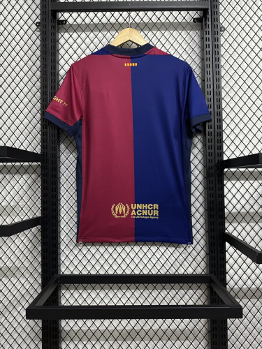 without Sponor Logo Barca Camisetas de Futbol Fan Version 2024-2025 Barcelona Home Soccer Jersey