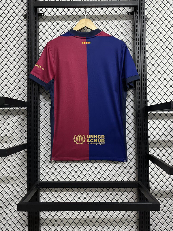 without Sponor Logo Barca Camisetas de Futbol Fan Version 2024-2025 Barcelona Home Soccer Jersey