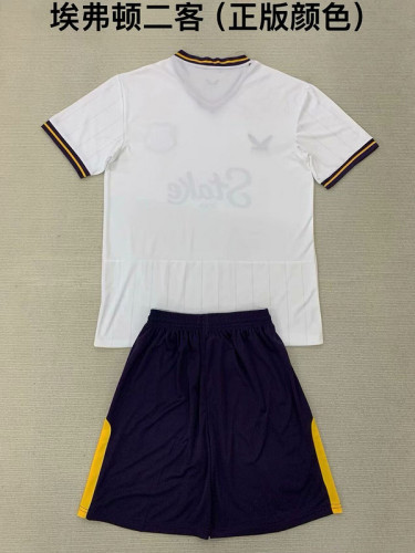 Adult Uniform 2024-2025 Everton Third Away White Soccer Jersey Shorts Football Kit