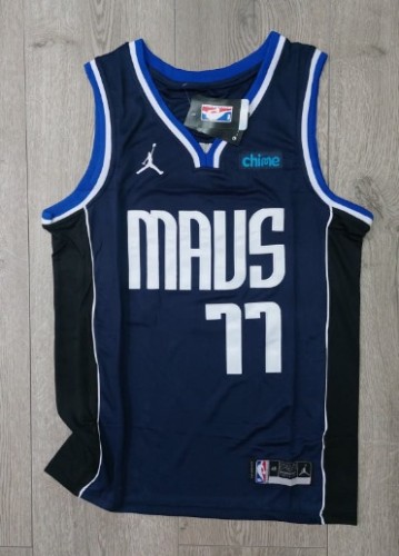 Dallas Mavericks 77 Dončić Dark Blue NBA Jersey Basketball Shirt