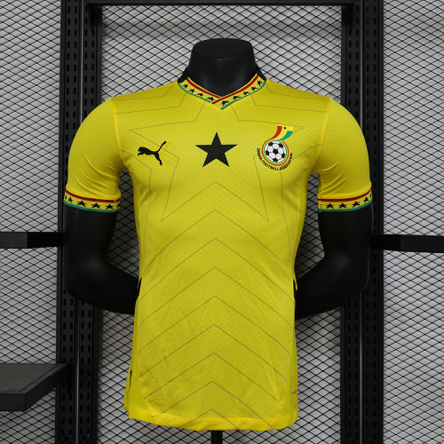 Player Version 2025 Ghana Away Yellow Soccer Jersey Football Shirt