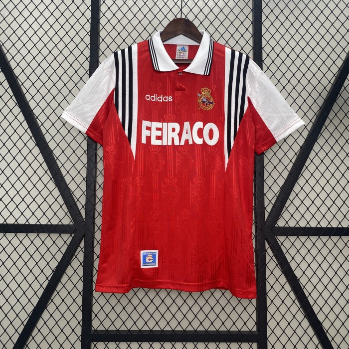 Retro Jersey 1997-1998 Deportivo La Coruna Away Red Soccer Jersey Vintage Football Shirt