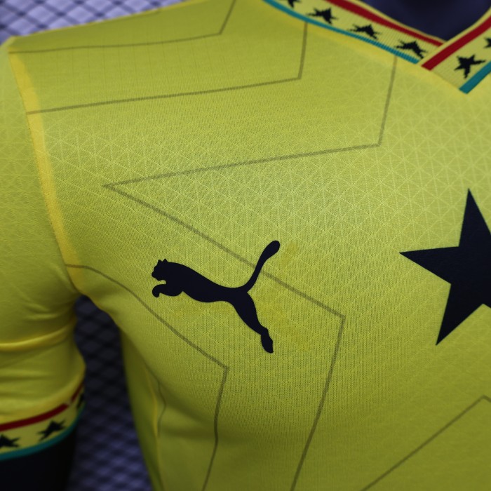 Player Version 2025 Ghana Away Yellow Soccer Jersey Football Shirt