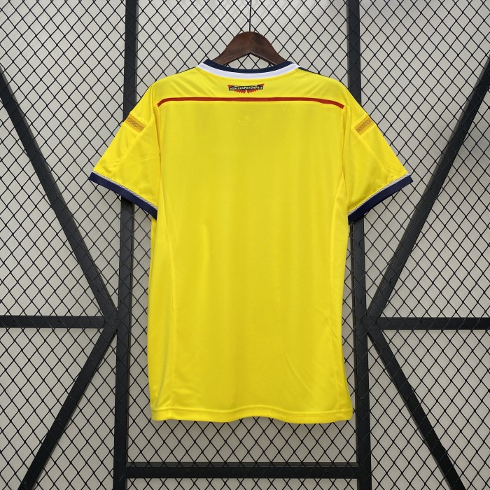 with Front Lettering Retro Jersey 2014 Colombia Home Soccer Jersey Vintage Columbia Football Shirt