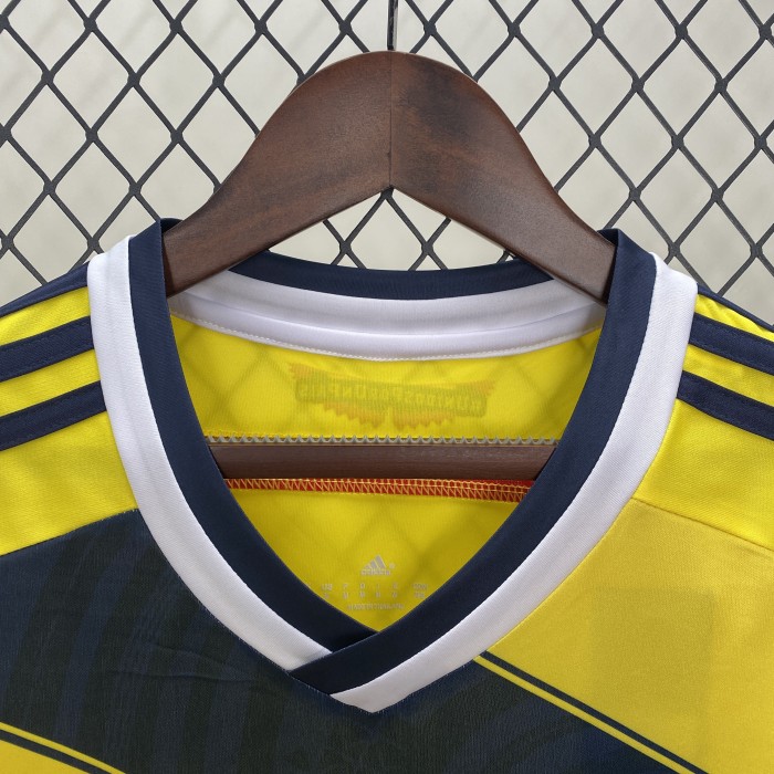 with Front Lettering Retro Jersey 2014 Colombia Home Soccer Jersey Vintage Columbia Football Shirt