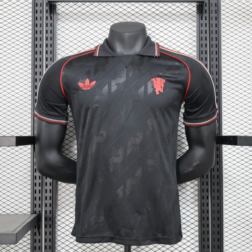 Retro Model 2024-2025 Manchester United Black Soccer Jersey Football Shirt