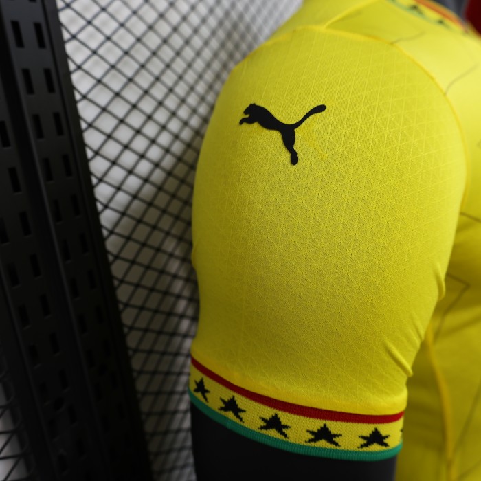 Player Version 2025 Ghana Away Yellow Soccer Jersey Football Shirt