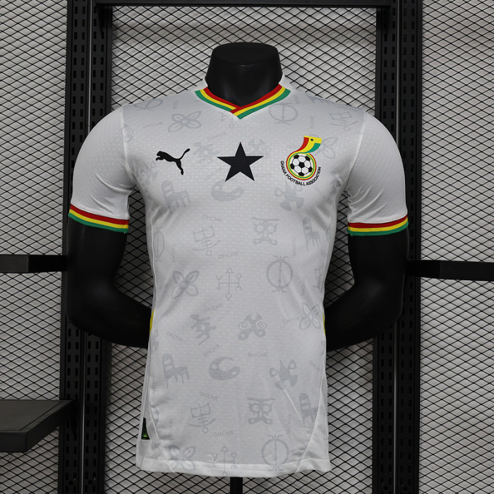 Player Version 2025 Ghana Home Soccer Jersey White Football Shirt