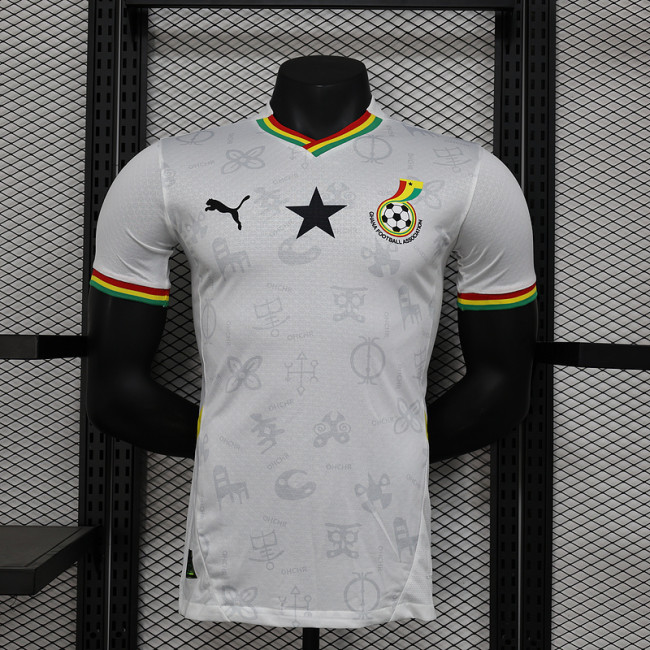 Player Version 2025 Ghana Home Soccer Jersey White Football Shirt