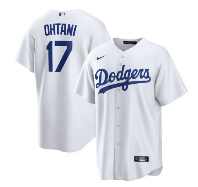 Youth Los Angeles Dodgers 17 OHTANI White 2023 Cool Base Jersey Kids MLB Shirt