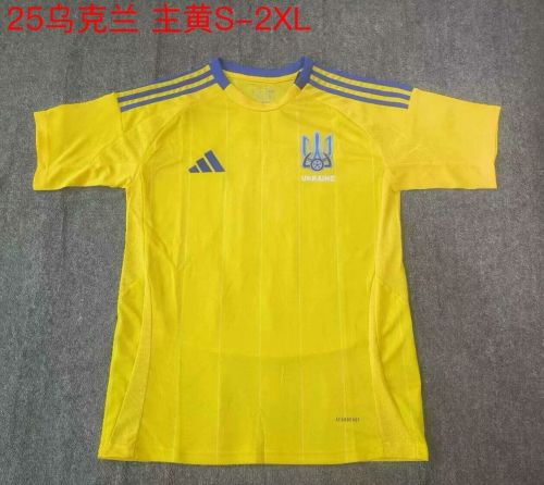 Fan Version 2025 Ukraine Home Soccer Jersey Yellow Football Shirt