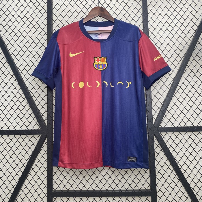 Barca Camisetas de Futbol Fan Version 2024-2025 Barcelona Coldplay Home Soccer Jersey
