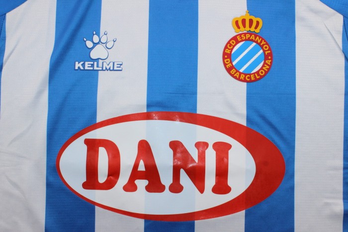 with Sponor Logo+LALIGA Patch Fan Version 2024-2025 Espanyol DELARGE 7 Home Soccer Jersey Football Shirt