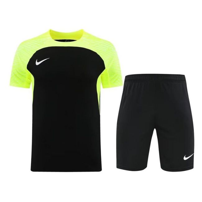 NK07 Black/Green Blank Soccer Training Jersey Shorts DIY Cutoms Uniform