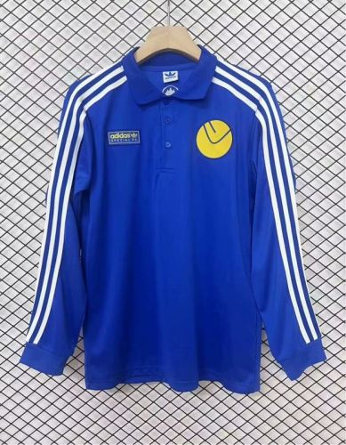 Retro Model Long Sleeve 2024-2025 Leeds United Blue Soccer Jersey Football Shirt