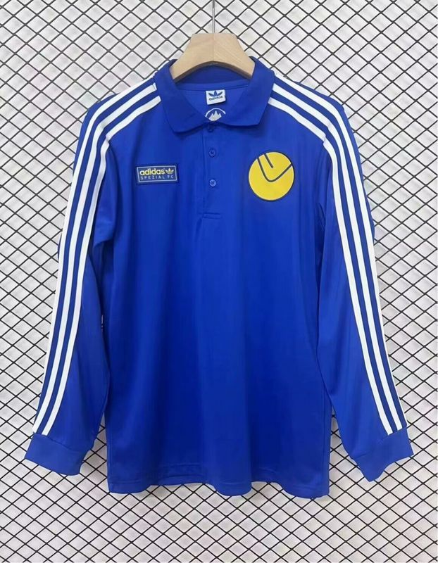 Retro Model Long Sleeve 2024-2025 Leeds United Blue Soccer Jersey Football Shirt