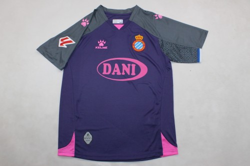 with Sponor Logo+LALIGA Patch Fan Version 2024-2025 Espanyol Away Purple Soccer Jersey Football Shirt