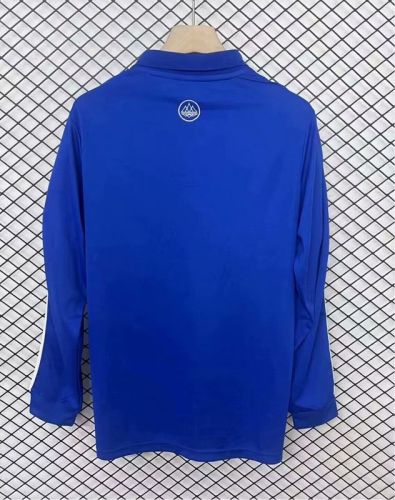 Retro Model Long Sleeve 2024-2025 Leeds United Blue Soccer Jersey Football Shirt