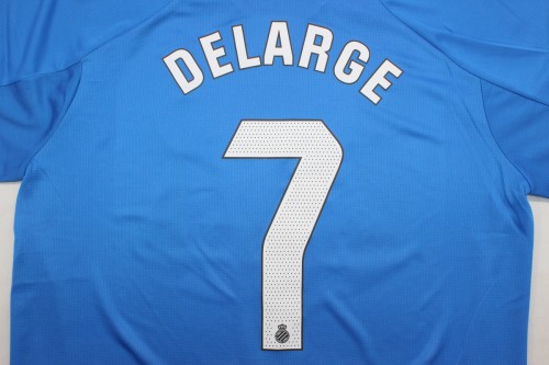 with Sponor Logo+LALIGA Patch Fan Version 2024-2025 Espanyol DELARGE 7 Home Soccer Jersey Football Shirt