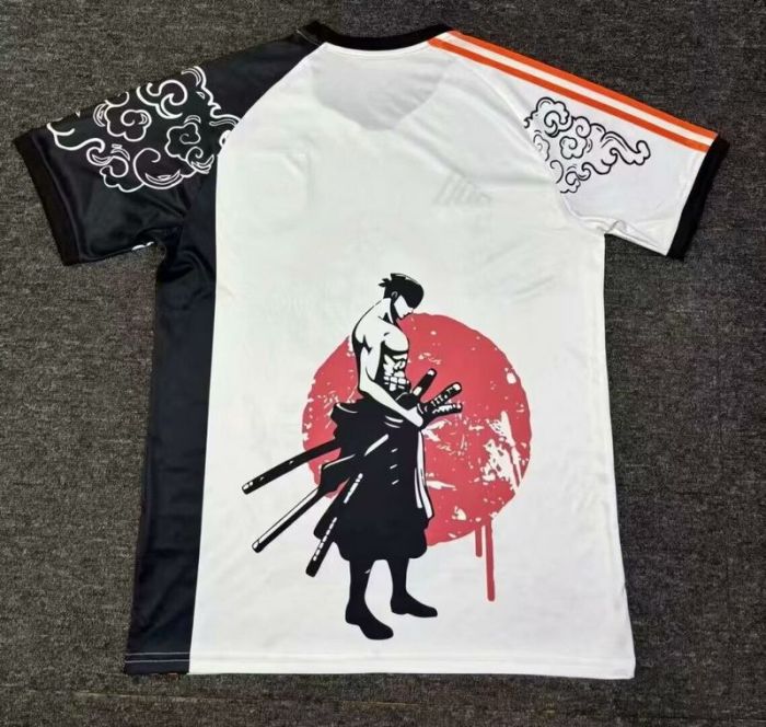 Fan Version Japan 2024 White/Black/Orange Comic Soccer Jersey Football Shirt