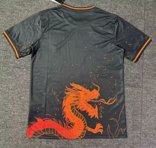Fan Version Japan 2024 Black/Orange Dragon Comic Soccer Jersey Football Shirt