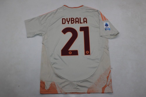 with Serie A Patch Fan Version 2024-2025 As Roma DYBALA 21 Away Soccer Jersey Football Shirt