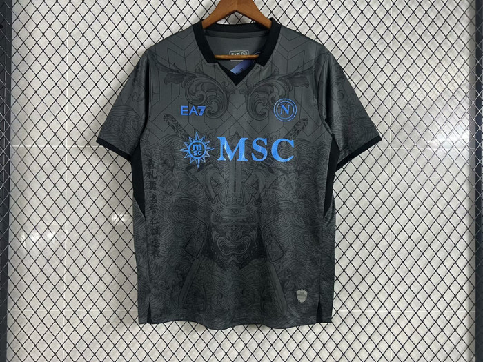 Fan Version 2024-2025 Calcio Napoli Third Away Black Football Shirt Napoles Soccer Jersey