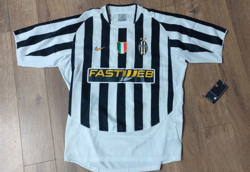 with Scudetto Patch Retro Jersey 2003-2004 Juventus Home Soccer Jersey Vintage Football Shirt