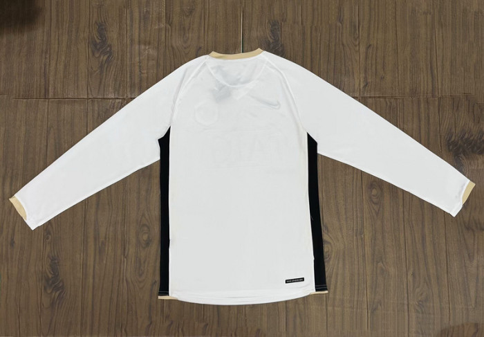 Long Sleeve Retro Jersey 2006-2007 Manchester United Away White Soccer Jersey Vintage Football Shirt