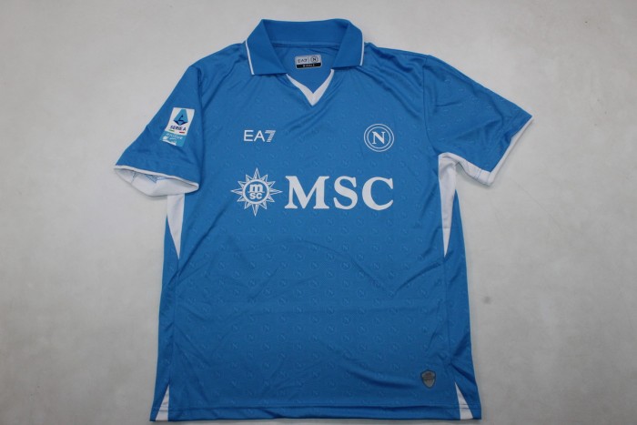 with Serie A Patch Fan Version Napoli 2024-2025 Home Soccer Jersey Naples Football Shirt
