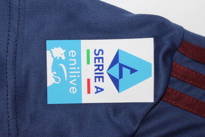 with Serie A Patch Fan Version 2024-2025 As Roma MANCINI 23 Third Away Dark Blue Soccer Jersey Football Shirt