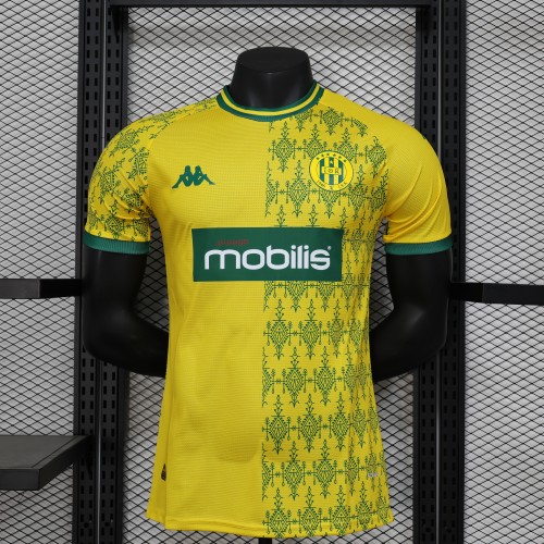 Player Version 2024-2025 JS Kabylie Yellow Soccer Jersey FC Palestina Football Shirt
