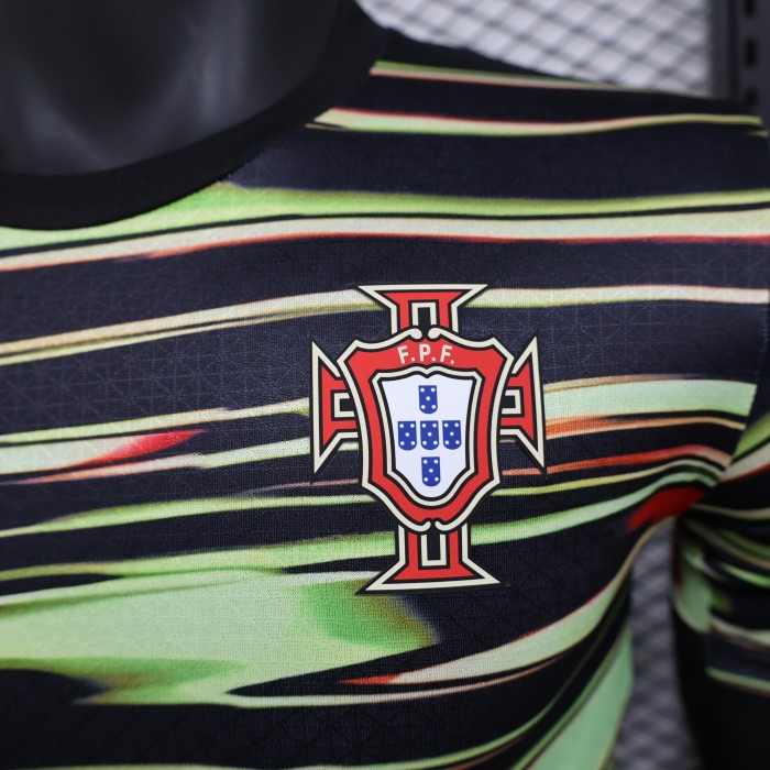 Player Version 2025 Portugal Black Green Soccer Training Jersey Football Pre-match Shirt