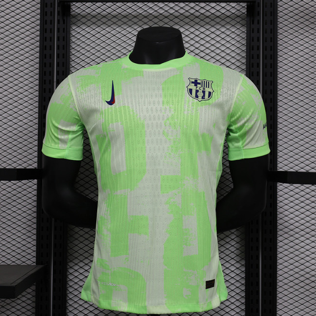 Without Sponor Logo Barca Camisetas de Futbol Player Version 2024-2025 Barcelona Third Away Soccer Jersey