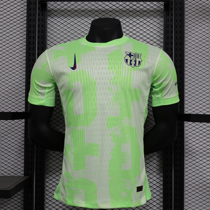 Without Sponor Logo Barca Camisetas de Futbol Player Version 2024-2025 Barcelona Third Away Soccer Jersey