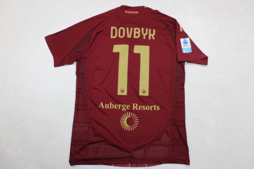 with Serie A Patch Fan Version 2024-2025 As Roma DOVBYK 11 Home Soccer Jersey Football Shirt
