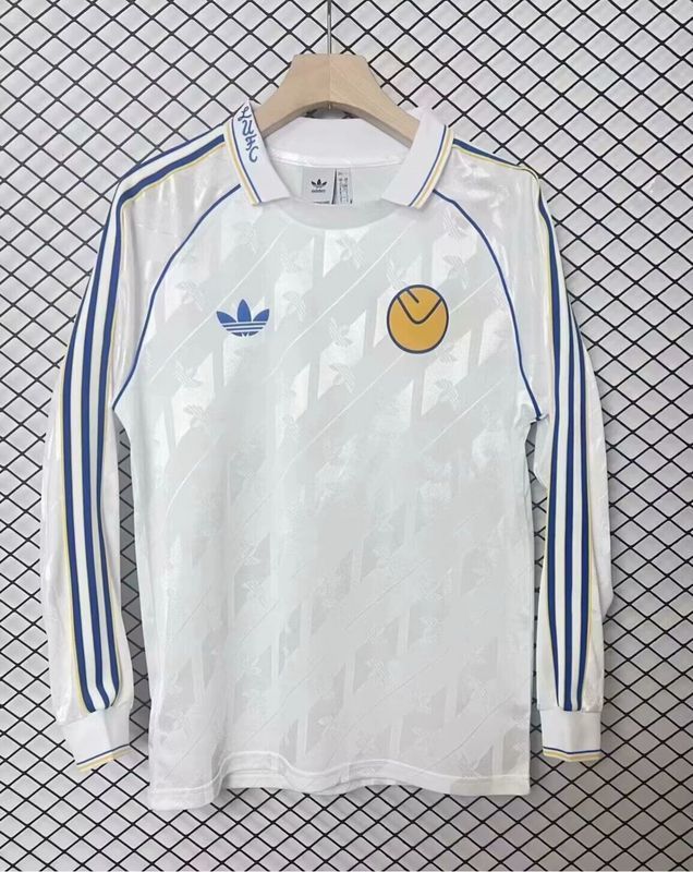 Retro Model Long Sleeve 2024-2025 Leeds United White Soccer Jersey Football Shirt