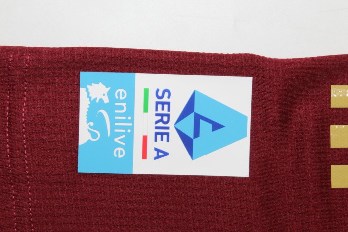 with Serie A Patch Fan Version 2024-2025 As Roma Home Soccer Jersey Football Shirt