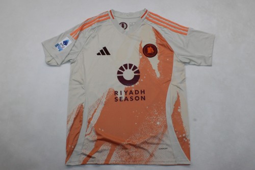 with Serie A Patch Fan Version 2024-2025 As Roma Away Soccer Jersey Football Shirt