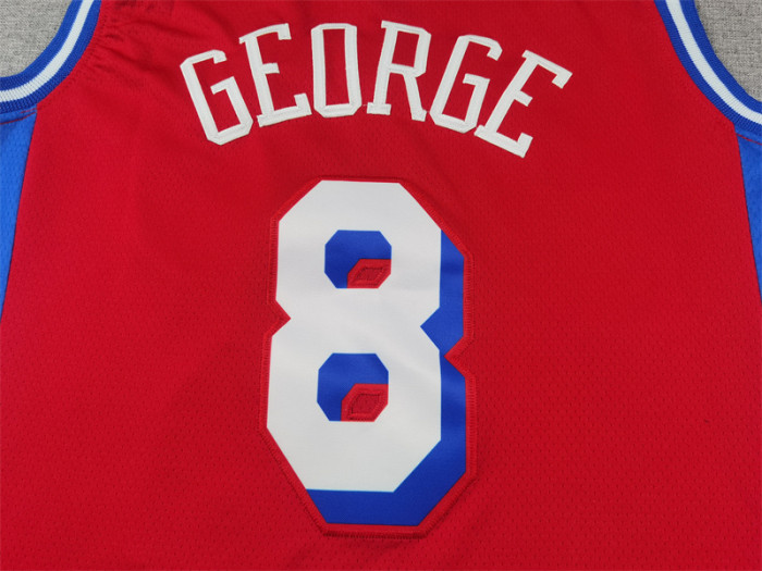 Philadelphia 76ers 8 George Red NBA Jersey Basketball Shirt