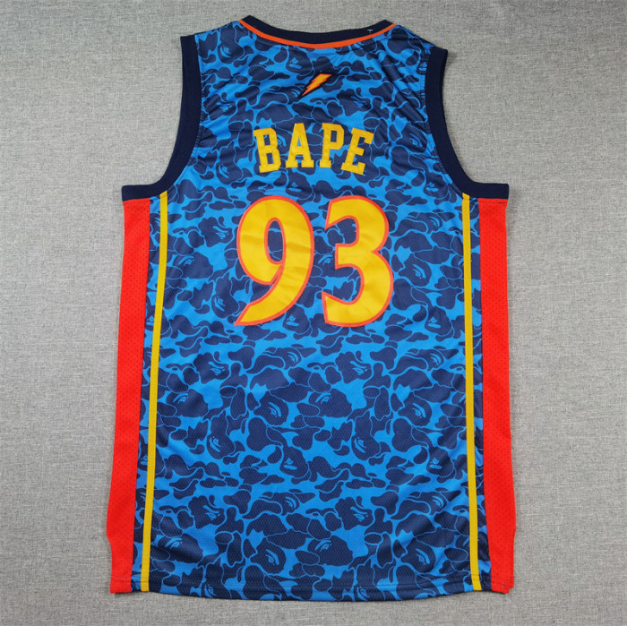 Mitchell&Ness 2009-10 State Warriors 93 BAPE NBA Jersey Blue Basketball Shirt