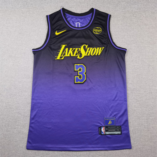 2025 City Edition Los Angeles Lakers 3 DAVIS Purple NBA Jersey Basketball Shirt