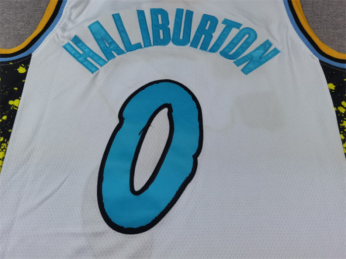 2025 City Version Indiana Pacers 0 HALIBURTON White NBA Shirt Basketball Jersey