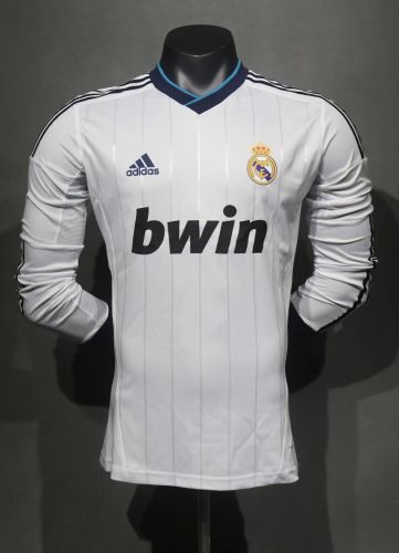 Long Sleeve Player Version Retro Jersey 2012-2013 Real Madrid Home Soccer Jersey Vintage Football Shirt