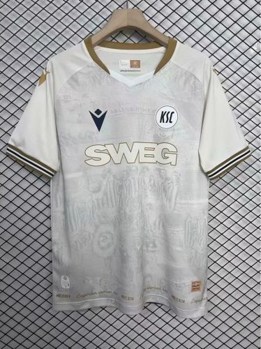 Fan Version 2024-2025 Karlsruher SC Away White Soccer Jersey Football Shirt