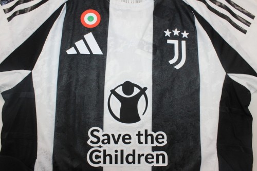 with Sponor Logo+Serie A Patch+Italia Patch Maillot Juve Shirt Fan Version 2024-2025 Juventus Home Soccer Jersey Football Shirt