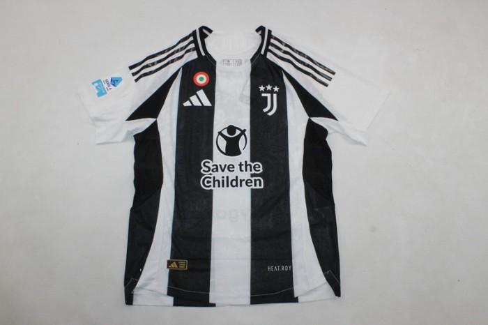 with Sponor Logo+Serie A Patch+Italia Patch Maillot Juve Shirt Fans Version 2024-2025 Juventus YILDIZ 10 Home Soccer Jersey Football Shirt