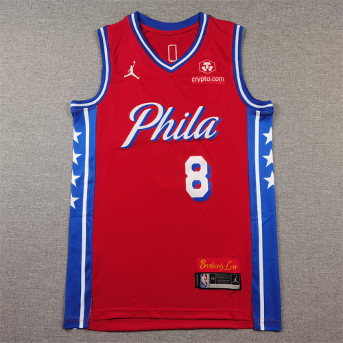 Philadelphia 76ers 8 George Red NBA Jersey Basketball Shirt